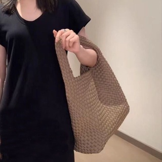 kiki香港代購小眾手工編織包大容量托特包簡約手提女包單肩腋下子母包