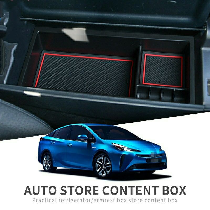 （限時折扣）ﺴ⊙✆適用于豐田 Toyota 普銳斯50系改裝中央扶手箱儲物盒PRIUS收納置物盒裝飾