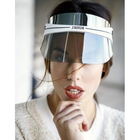 二手 Dior Diorclub1 Visor J'adior白色logo灰色護目鏡 遮陽帽