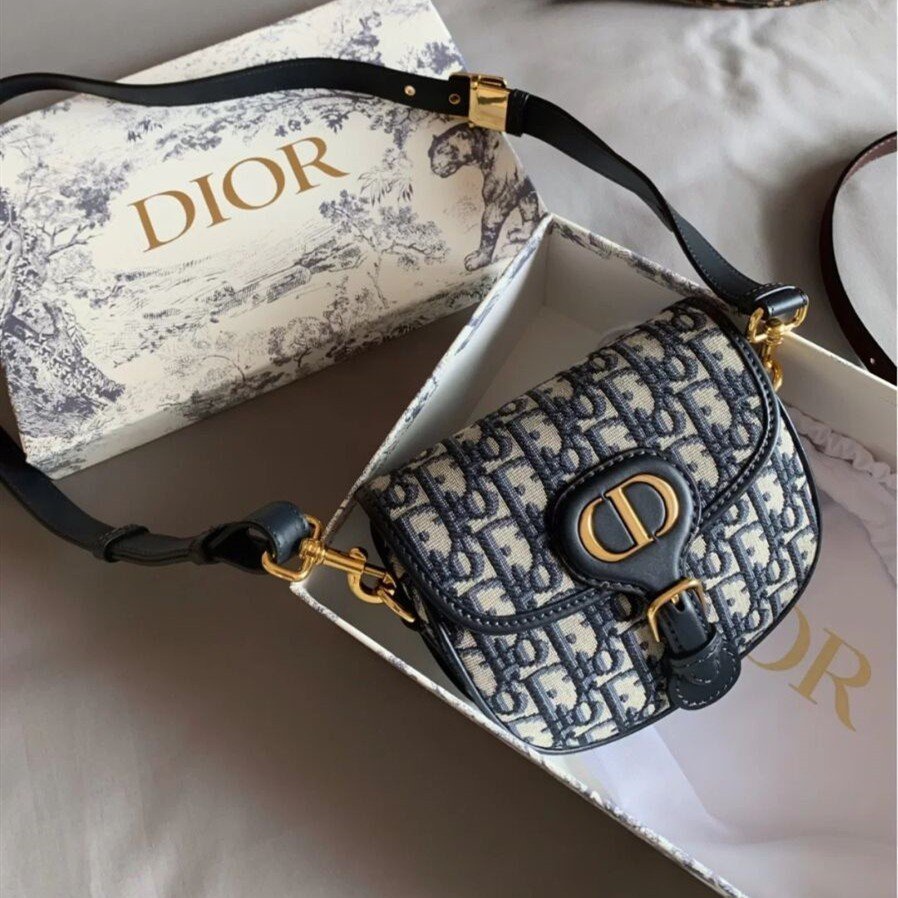 二手 DIOR BOBBY 小號 中號 經典老花帆布單斜挎包 肩背包 斜背包