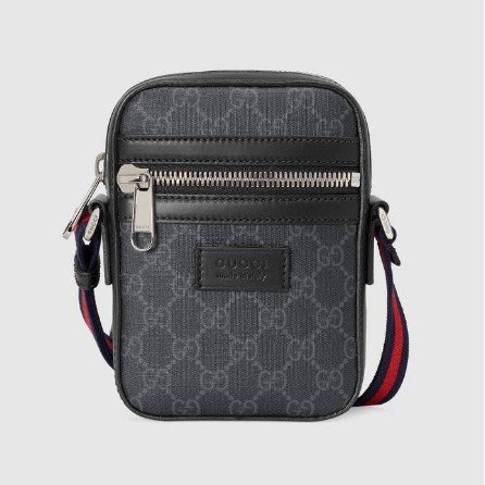 二手 GUCCI GG Black Messenger 記者包 斜背肩背包 黑色 20春夏 598103