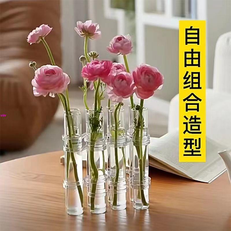 台-出貨 玻璃瓶花架💕試管花瓶ins風水培花器組合插花瓶裝飾品高顏值玻璃網紅擺件鮮花