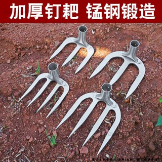 桃園出貨⚡️【加厚鋤頭 鋤頭農具】除草耙 扒草鬆土開荒 耙子全鋼耙子翻地開荒農用多功能鋼耙子挖土種菜耙子加厚耙子13