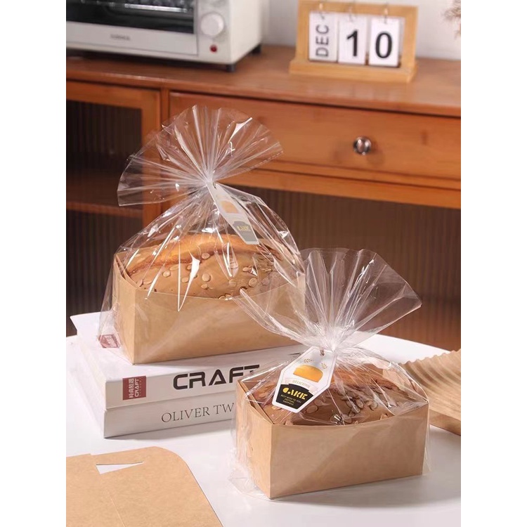 【小純】臺灣熱賣黃金枕一次性蛋糕模具耐高溫全套精緻牛皮紙烘焙自粘專用麵包袋子 DRS6