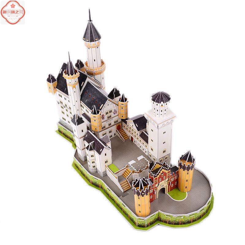 德國新天鵝城堡立體拼圖 diy拼裝模型3D紙模著名建筑益智