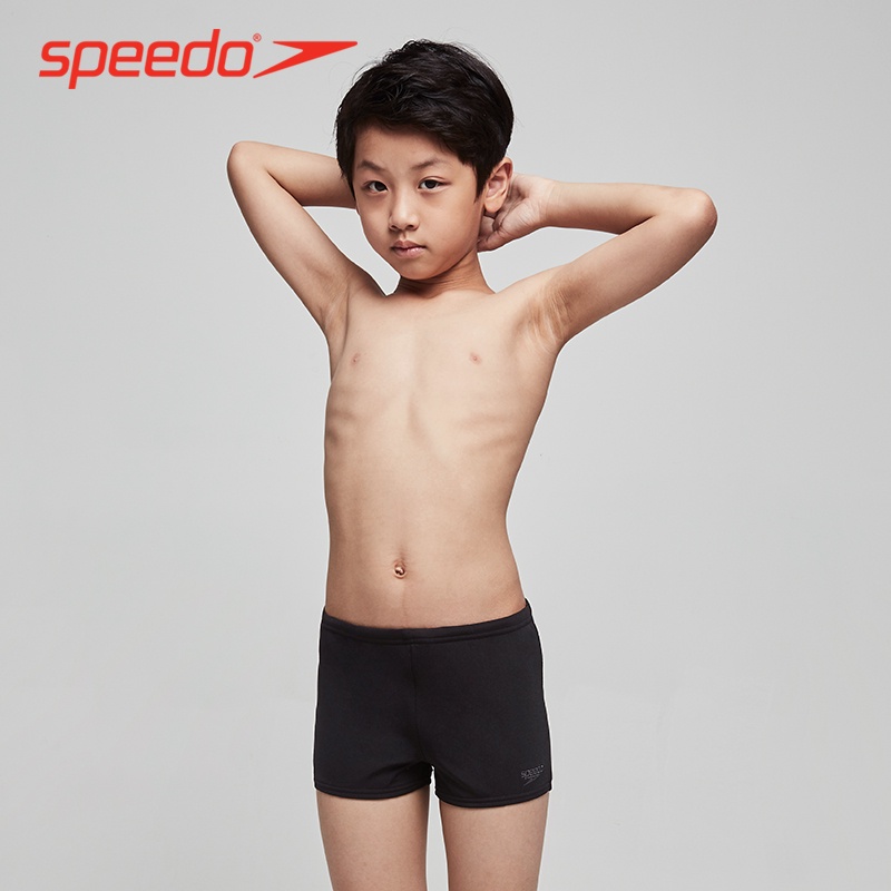 Speedo速比濤兒童泳褲男童專業訓練抗氯速干游泳褲平角中大童泳褲