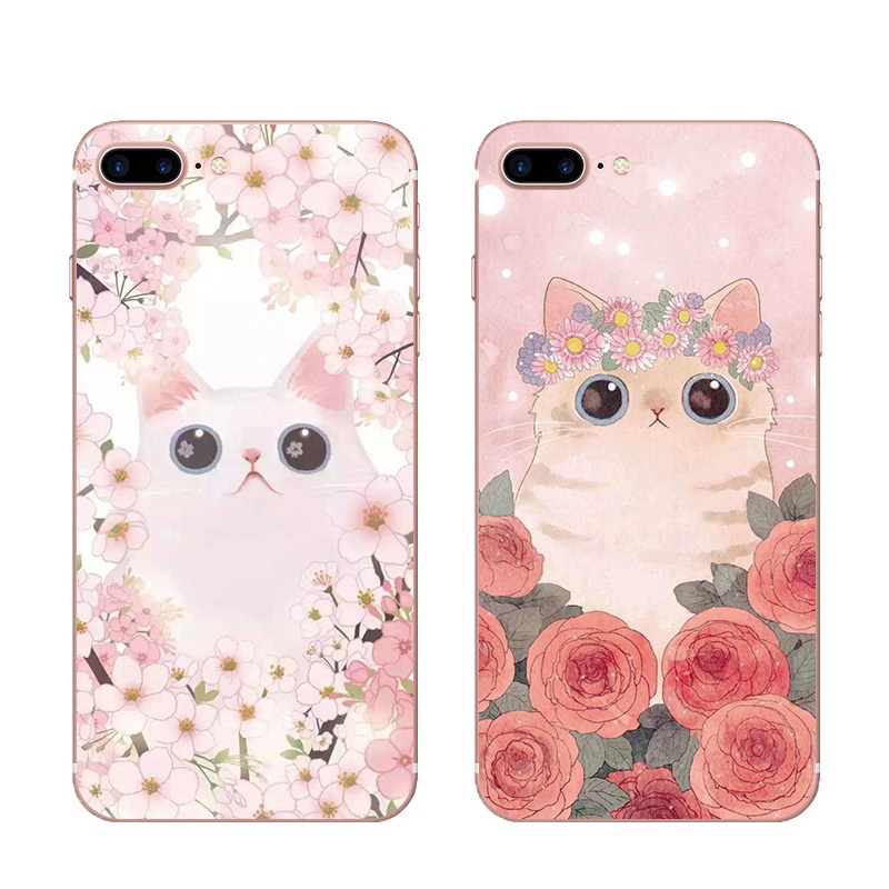韓國可愛萌貓咪粉色女款適用iPhone 8 plus/6S蘋果7P手機殼保護套