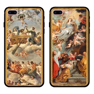 文藝復古創世紀油畫框女款適用iPhone8plus/6S蘋果7P手機殼保護套
