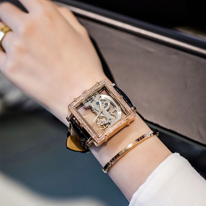 bh蒂瑋娜davena手錶女夏2021年新款品牌鑲鑽鏤空機械錶女士正品名牌