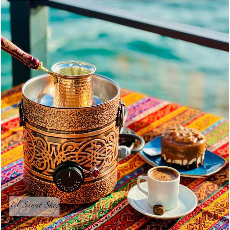 朝暮里 土耳其進口紫銅金屬煮咖啡專用沙爐不銹鋼瓦斯爐高檔鴛鴦玉電陶爐