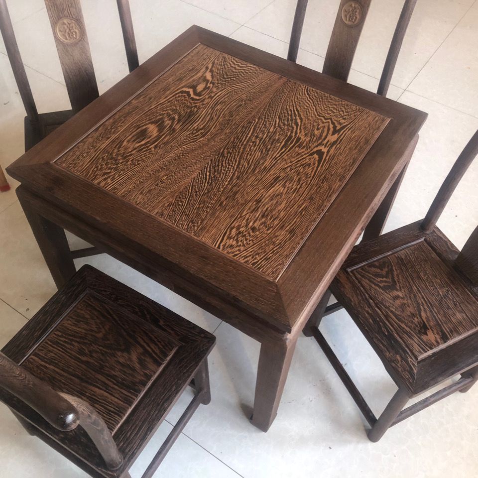 紅木家具雞翅木實木餐桌組合方桌桌子仿古中式茶桌兒童學習桌椅