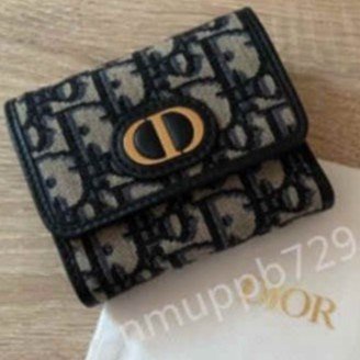二手Dior迪奧30MONTAIGNE錢包提花色三折短夾零錢包卡包短夾錢包精品短夾