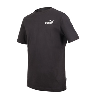 PUMA 男基本系列Ess刺繡短袖T恤(歐規 休閒 慢跑 上衣「67597301」 黑白