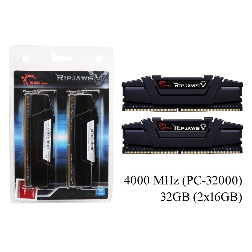 G.Skill RipJaws V 32GB(2x16) DRAM DDR4 4000MHz 桌上型記憶體(平行進口)