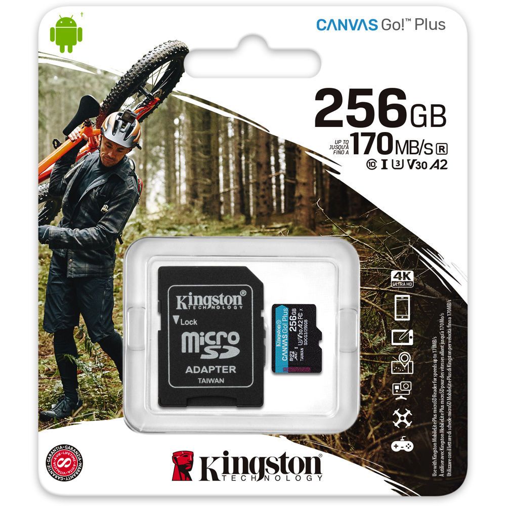 Kingston 256GB Canvas Go! Plus microSDXC 記憶卡 (連SD轉接卡)(平行進口)