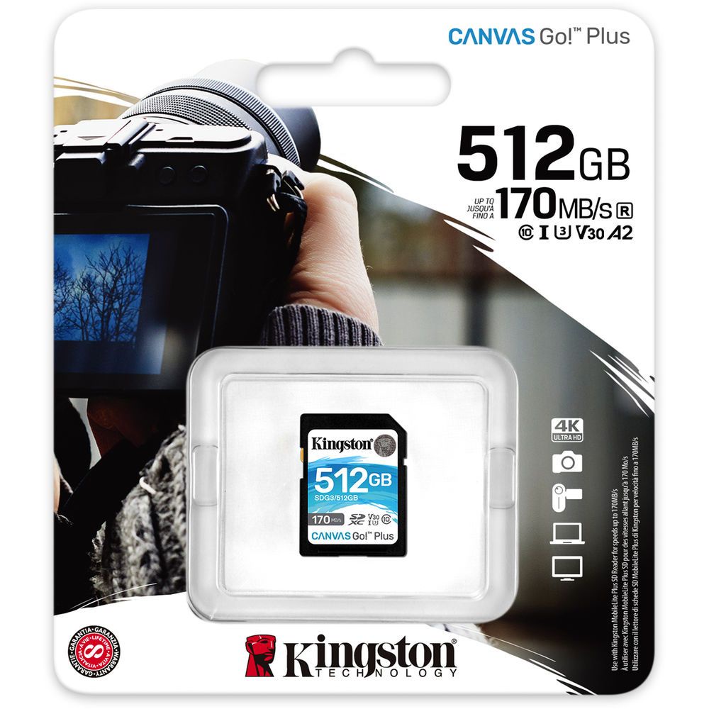 金士頓 Kingston SDG3/512GB Canvas Go! Plus UHS-I SDXC記憶卡(平行進口)