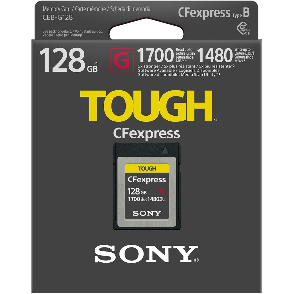 Sony CEB-G 128GB TOUGH CFexpress Type B 記憶卡 1700MB/s(平行進口)