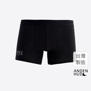 【Anden Hud】男款_Go Bowling!．短版腰帶平口內褲(黑-全倒) 純棉台灣製