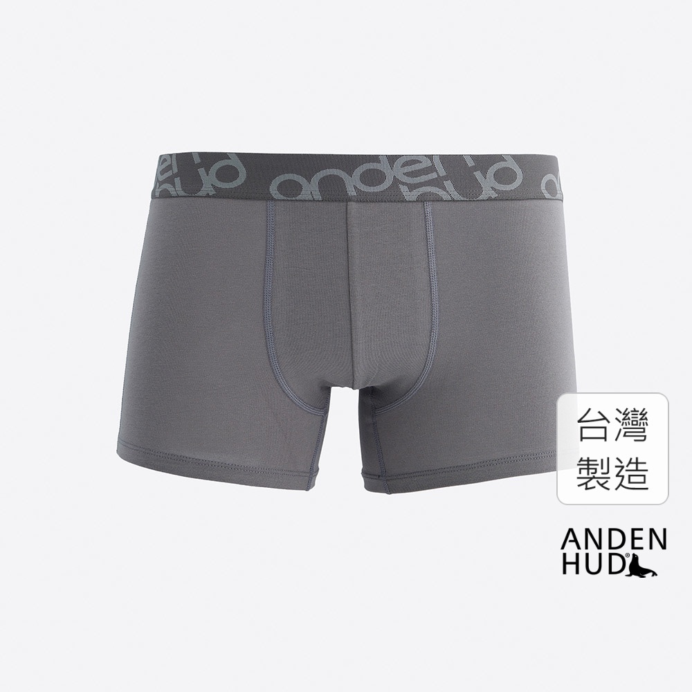 【Anden Hud】男款_Go Bowling!．短版腰帶平口內褲(金銀灰-灰緊帶) 純棉台灣製
