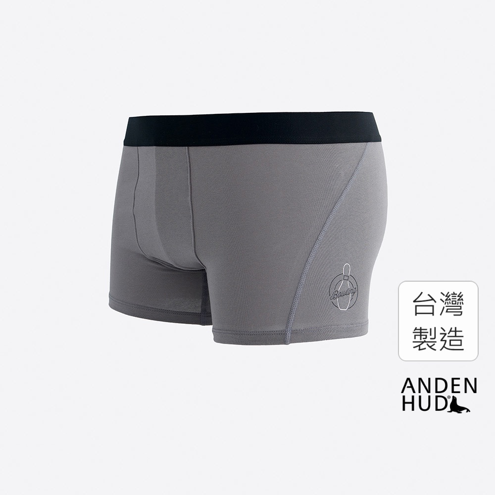 【Anden Hud】男款_Go Bowling!．短版變化平口內褲(金銀灰-Bowling) 純棉台灣製