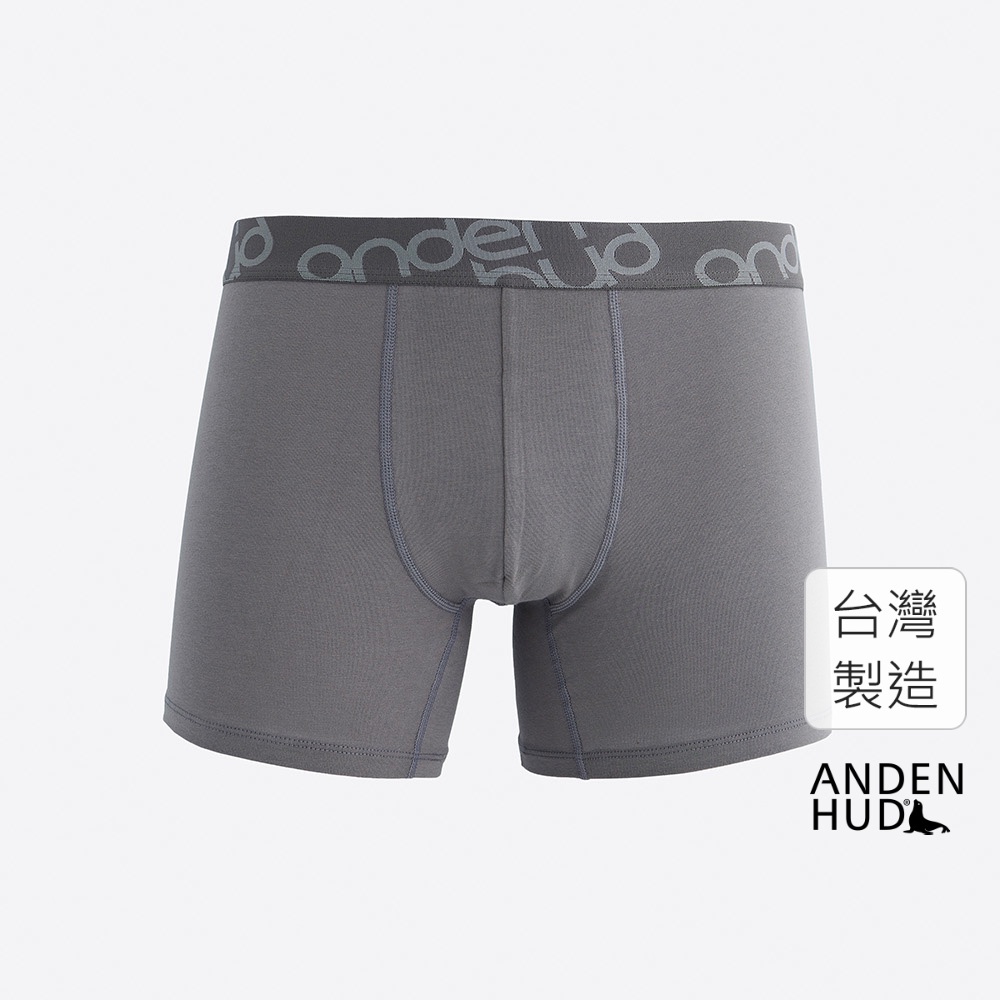 【Anden Hud】男款_Go Bowling!．長版腰帶平口內褲(金銀灰-灰緊帶) 純棉台灣製