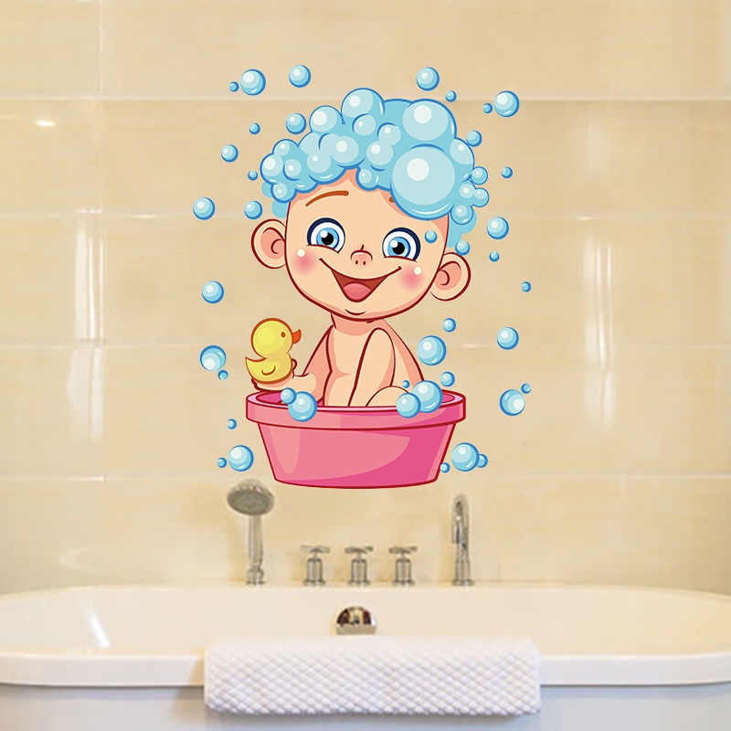 【精選好物】🔥浴室瓷磚玻璃門貼畫衛生間防水墻貼紙自粘廁所墻面窗貼畫墻紙裝飾