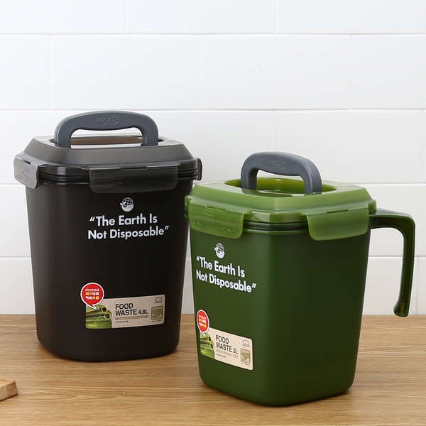 樂扣樂扣廚房垃圾桶乾溼分離廚餘垃圾桶塑膠桶辦公桌面帶蓋茶桶