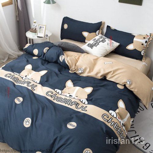 柴犬 床包 床包組 雙人床包 薄床包 卡通床包 可愛床包 動物 床包組 被套 枕套 床單 寢具