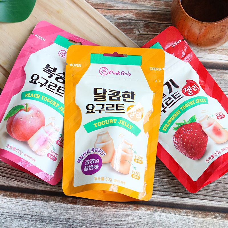 韓國進口 Pinkroly品可粒酸奶味夾心軟糖乳酸菌軟糖果糖零食