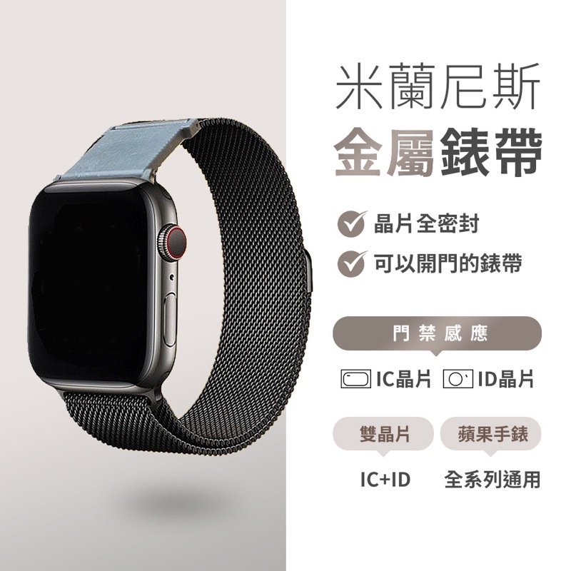 米蘭款金屬錶帶 蘋果錶帶 一般手錶可用 Apple Watch S8 S7 SE錶帶 悠遊卡錶帶 22mm 三星錶帶