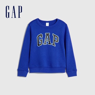 Gap 男幼童裝 Logo圓領大學T-藍色(747829)