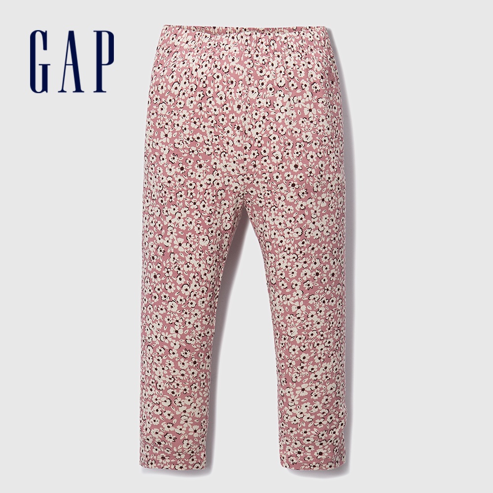 Gap 嬰兒裝 印花小熊刺繡鬆緊褲-紅色碎花(786638)