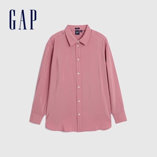 Gap 女裝 翻領長袖襯衫-粉紅色(792327)