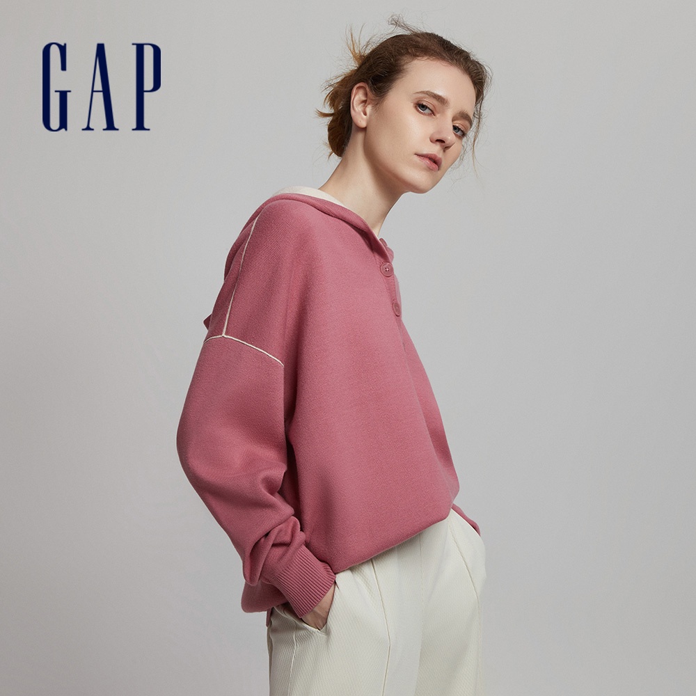 Gap 女裝 針織帽T-粉色(883750)