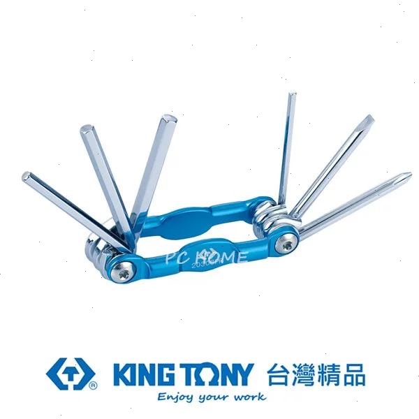 KING TONY 金統立 專業級工具6件式折疊式六角扳手組(自行車專用) KT20306PR