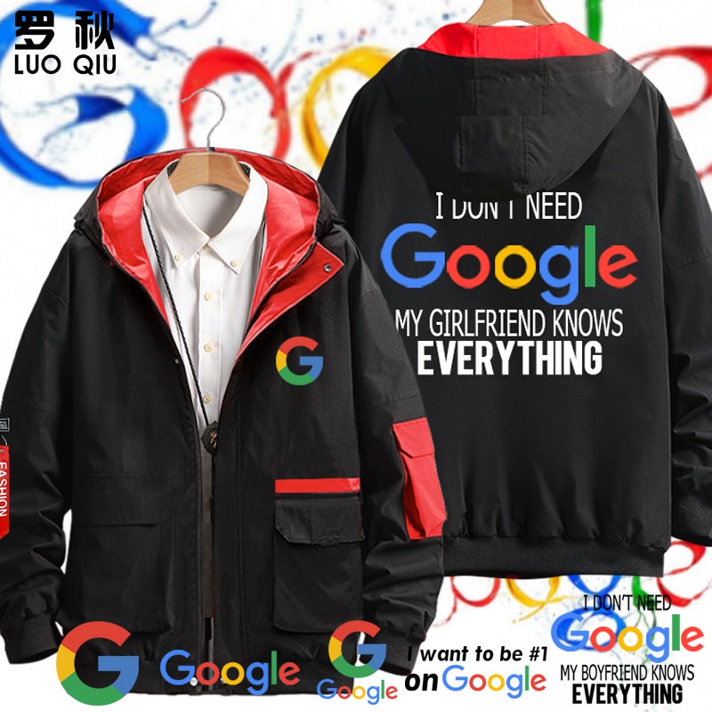 谷歌GOOGLE搜索互聯網趣味惡搞程序員猿夾克連帽男女外套衣服帽衫