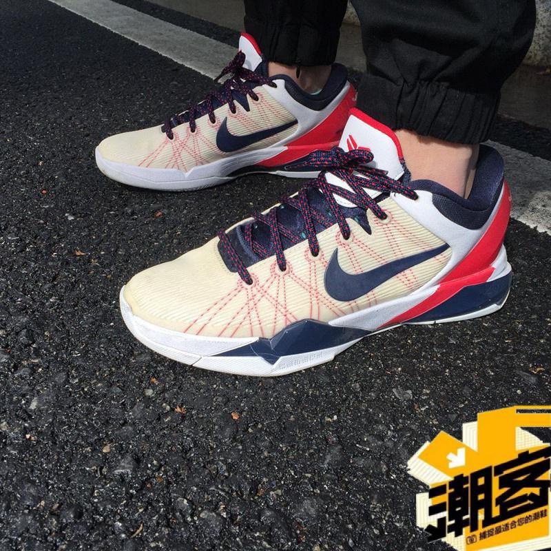 韓國代購Zoom Kobe 7 USA Olympic白紅奧運會 黑橘 ZK7 科比7代 男子實戰籃球鞋