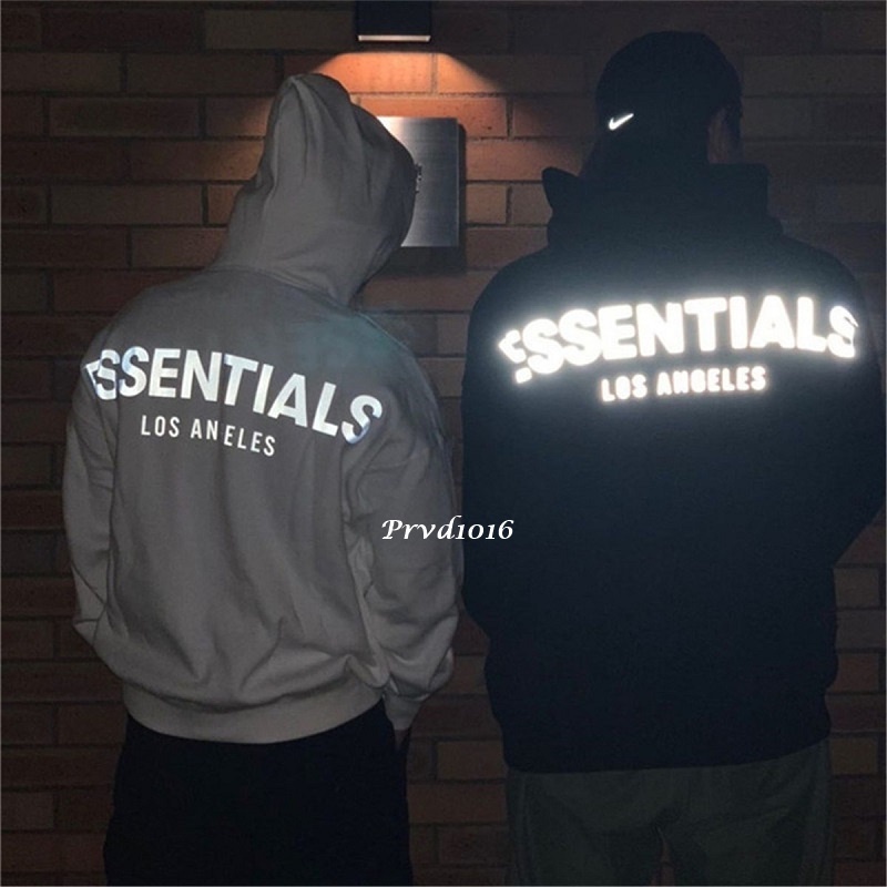 實拍 FOG Essentials 經典款 洛杉磯 反光 字母 Logo 印花 帽T 帽踢 長袖 連帽 Fear 副線