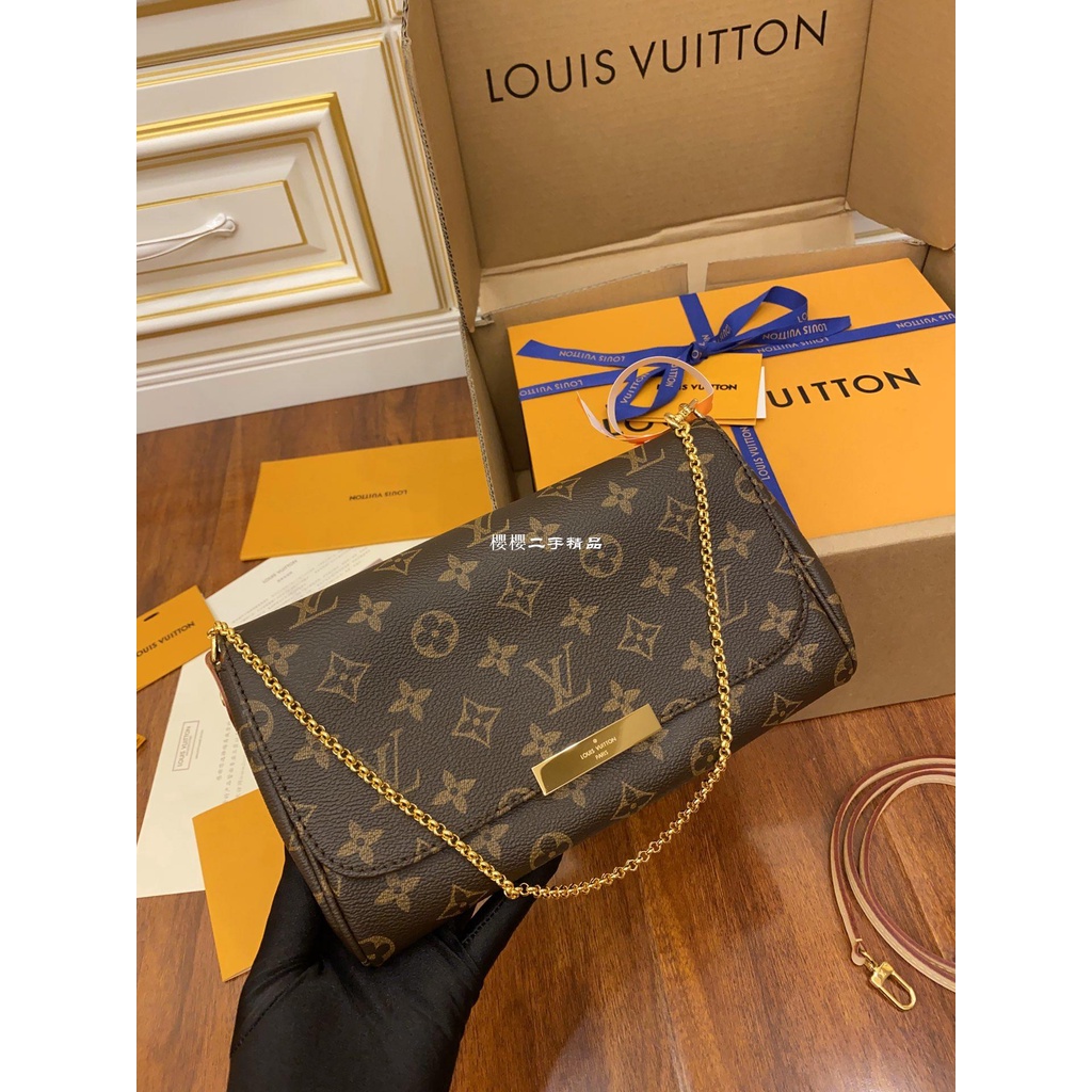 二手Louis Vuitton LV Favorite老花翻蓋鏈條包單肩斜挎包M40718