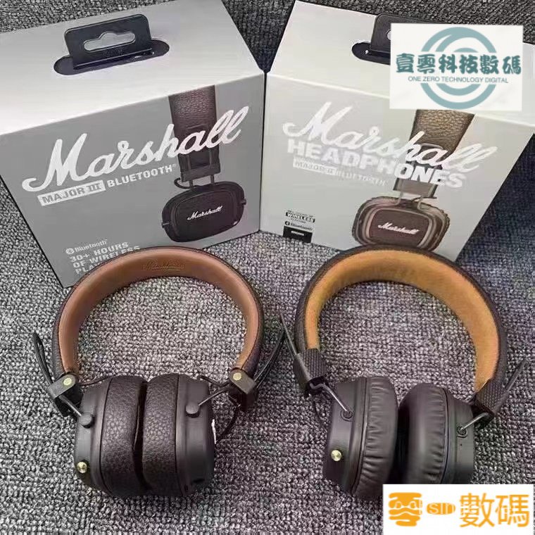 【限時下殺】【Marshall】Marshall Major III Bluetooth 藍牙耳罩式耳機－黑色/棕色 Y