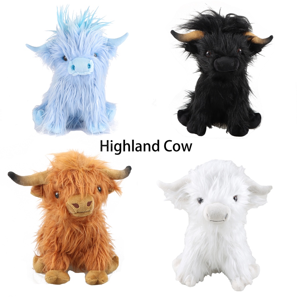 臺灣出貨 公仔 玩偶 娃娃 Highland Cow Plush 仿真蘇格蘭高地牛 毛絨公仔 長毛牛玩具 小朋友玩具