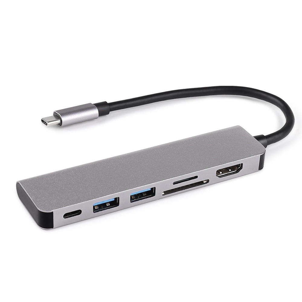 ✡6合1 Type-C 轉 HDMI 高清 網路口 USB 3.0 耳機 3.5 充電孔