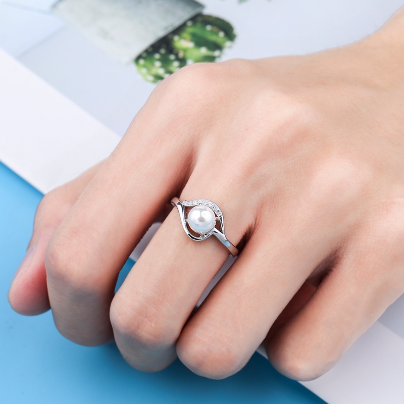 DIY女戒指配件 925純銀戒指空托 鍍18K白金 鑲嵌碧璽葡萄石芙蓉石