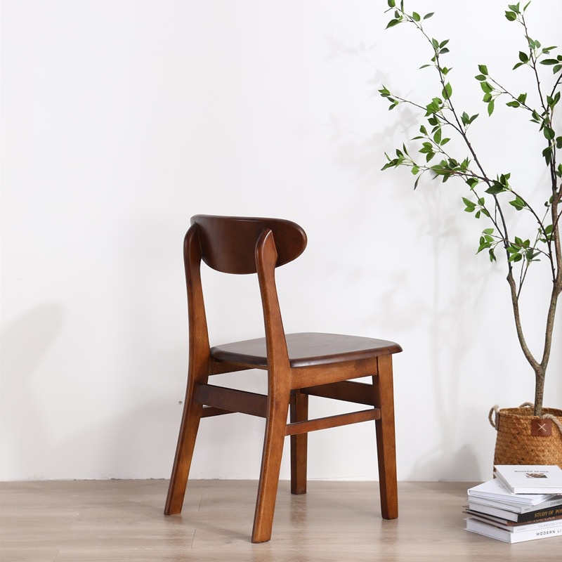 餐桌椅 餐椅 椅子 現代靠背椅北歐蝴蝶椅簡約實木餐椅傢用橡膠木餐椅純實木餐廳凳子