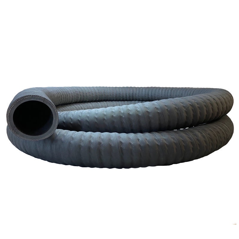 黑色橡膠鋼絲纏繞管抽沙管抽水管排污管高壓耐磨吸砂管4寸6寸8寸