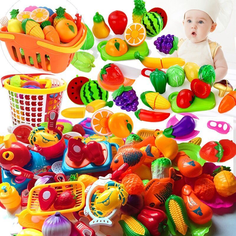 家家酒玩具 切切樂 切切樂玩具 切水果玩具 蔬菜切切樂兒童切切樂水果蔬菜披薩過家家益智玩具塑料玩具組合果蔬套餐