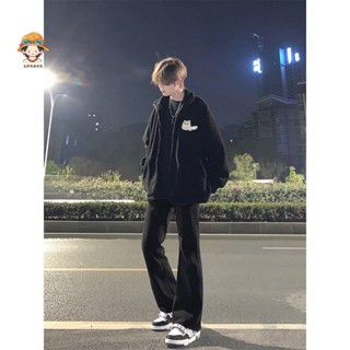 $免運$艾斯男裝🔥純黑色修身牛仔褲男款江浙滬穿搭褲子高街vibe美式寬松直筒長褲