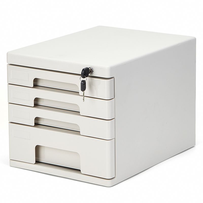 齊心 B2251桌麵a4文件櫃抽屜式 四層帶鎖文件收納盒 塑膠文件櫃