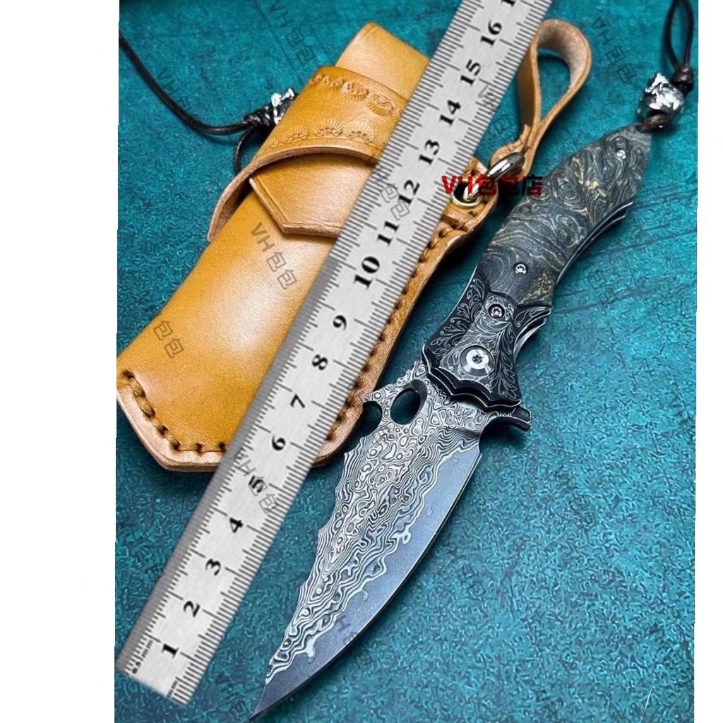 大馬士革鋼VG10折疊刀戶外刀具小刀水果刀
