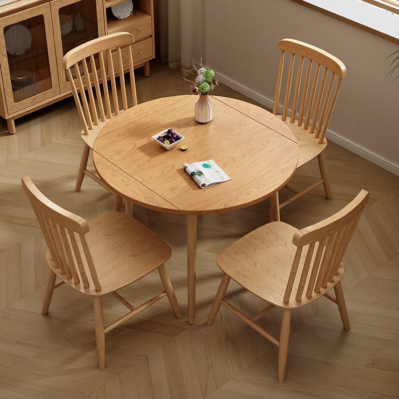 餐桌 桌子 飯桌 方桌變圓桌可折疊實木餐桌椅子組閤傢用小戶型圓形正方形伸縮桌子